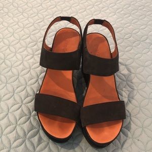 Black gentle souls wedges.